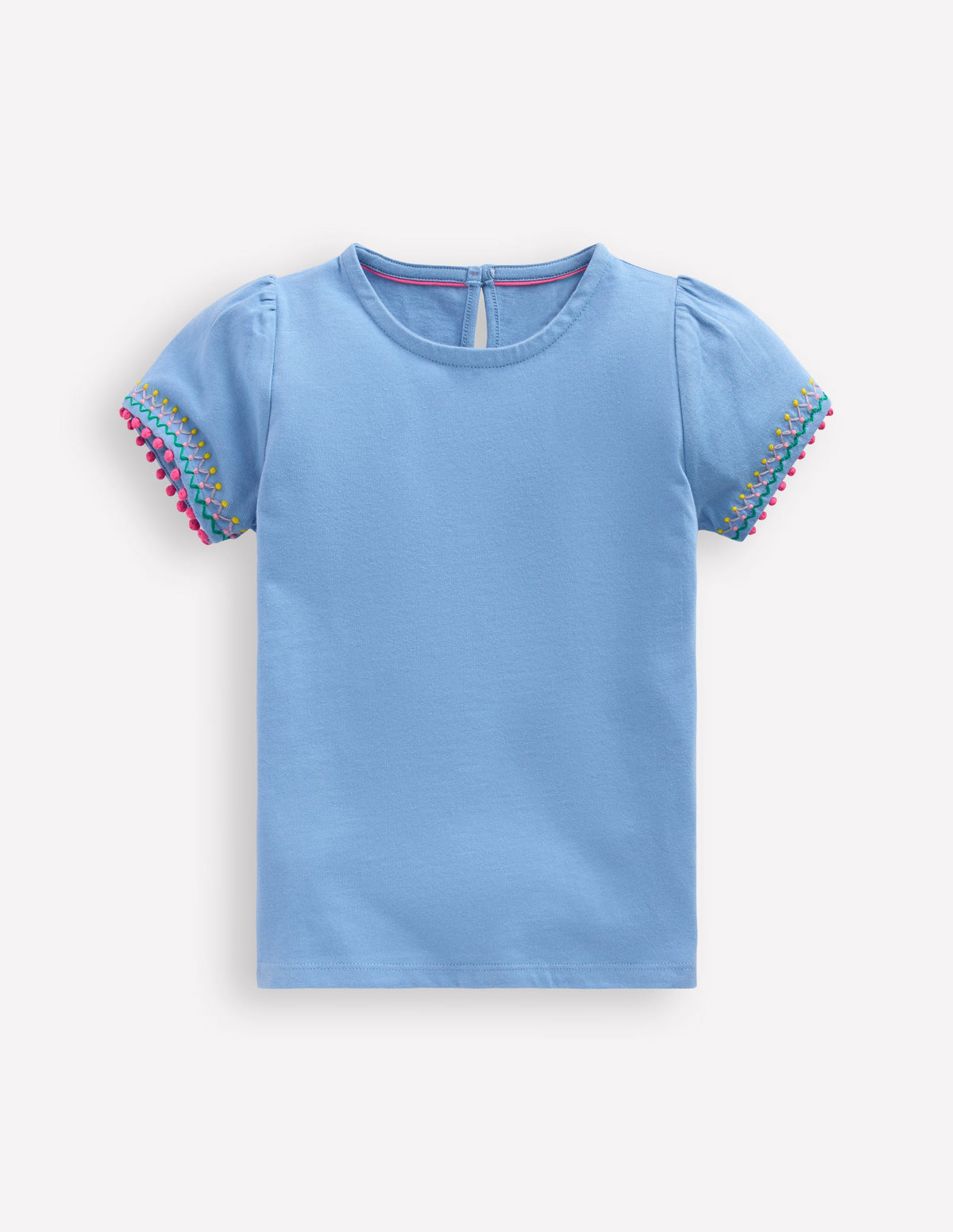 T-Shirt mit Puffärmeln-Vergissmeinnicht Blau - Image 1