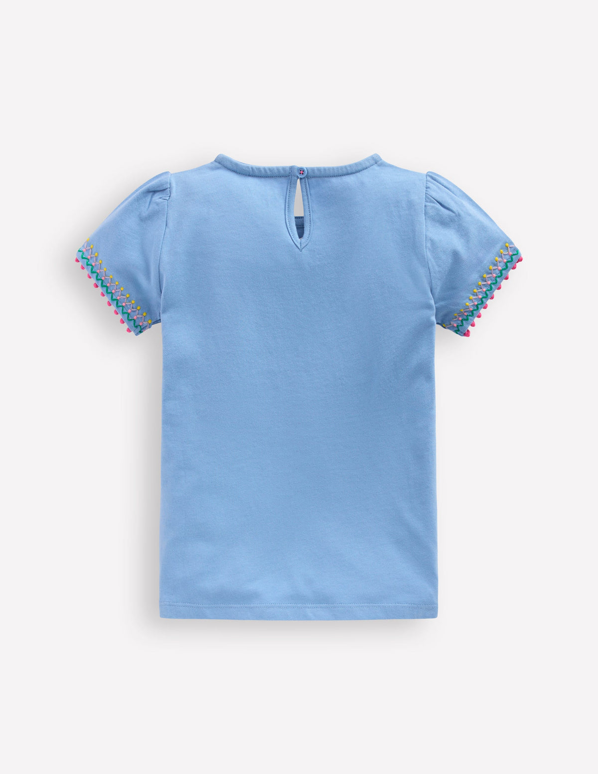 T-Shirt mit Puffärmeln-Vergissmeinnicht Blau-2