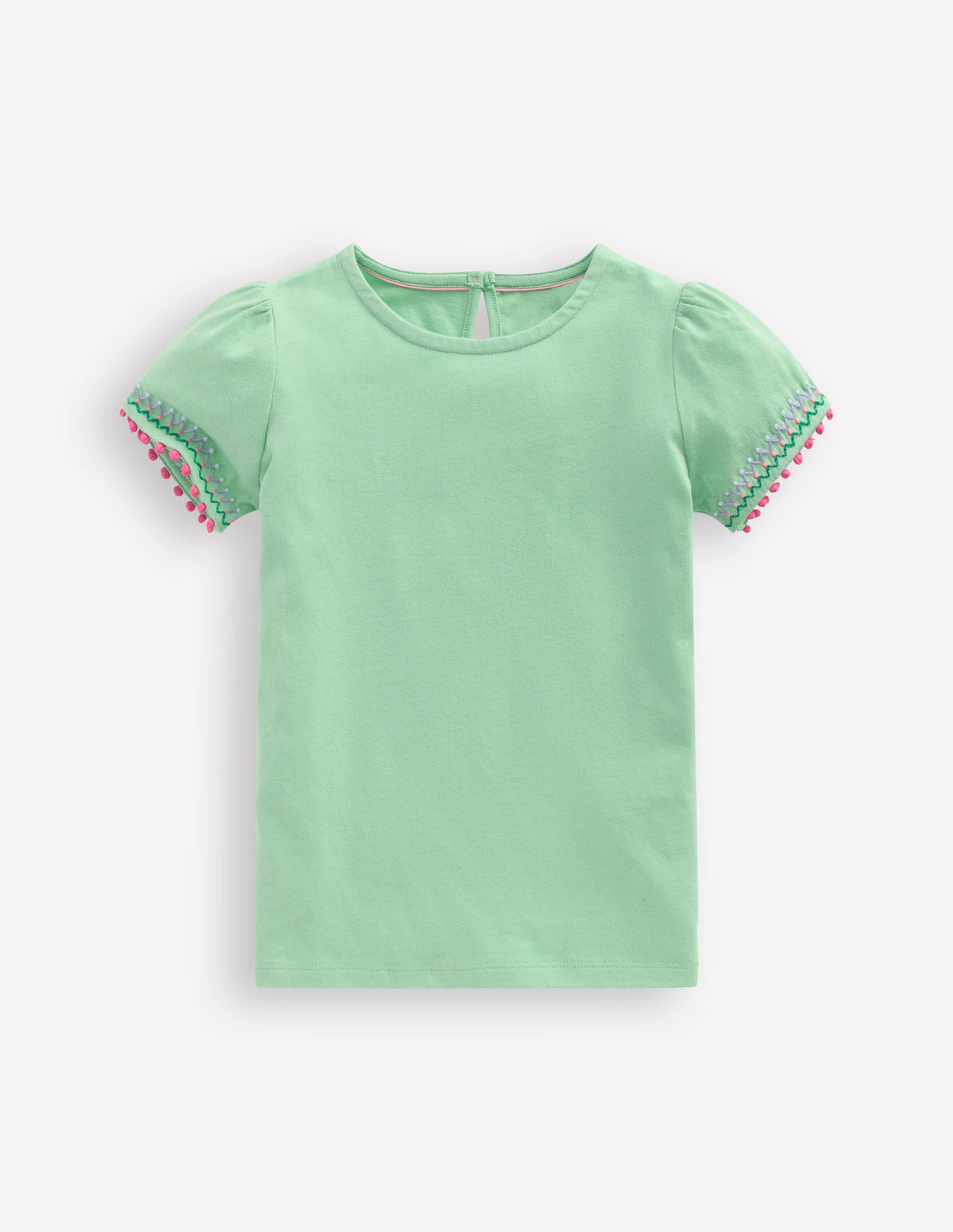 T-Shirt mit Puffärmeln-Pistaziengrün - Image 1