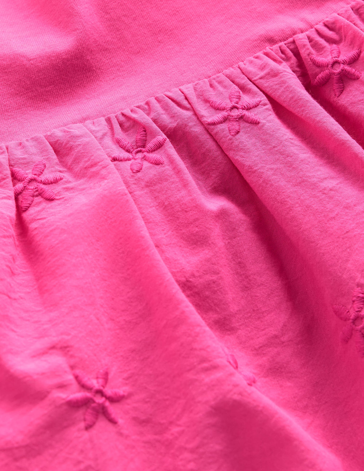 Top aus Stoffmix mit Lochstickerei-Karminrosé - Image 3