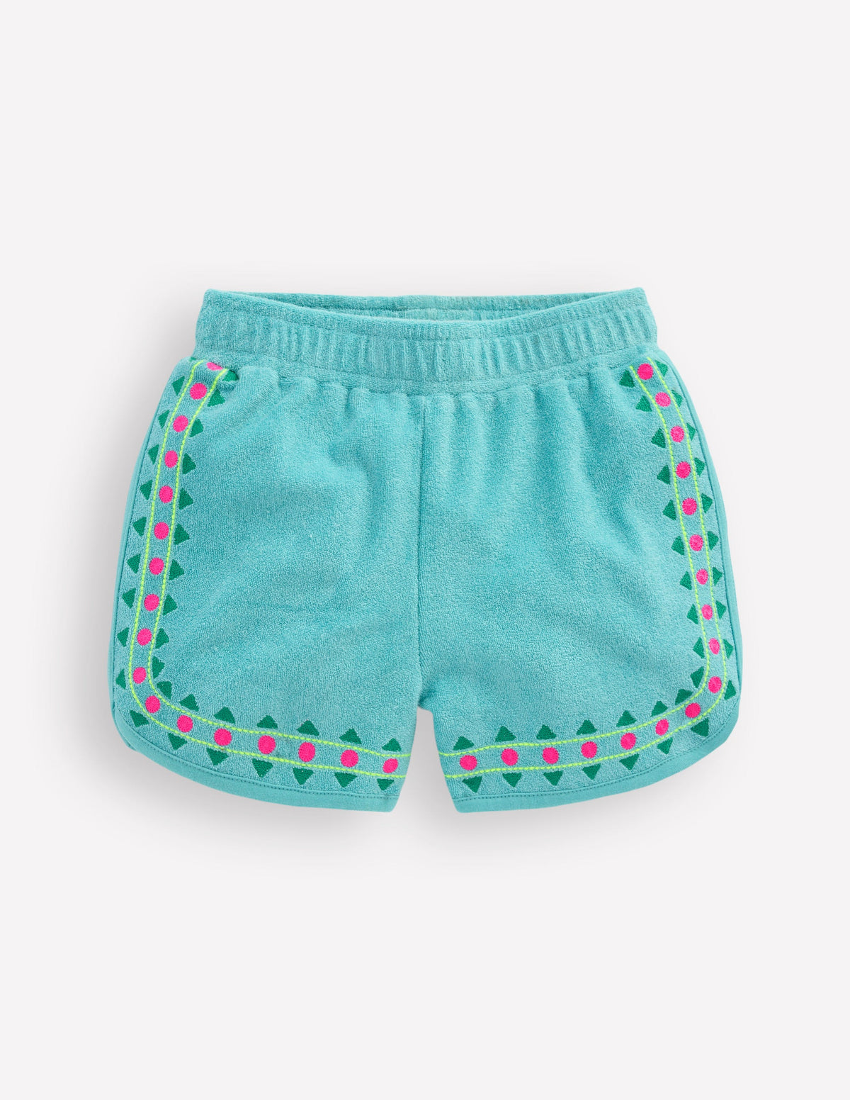 Bestickte Frottee-Shorts-Blaue Stickerei - Image 1