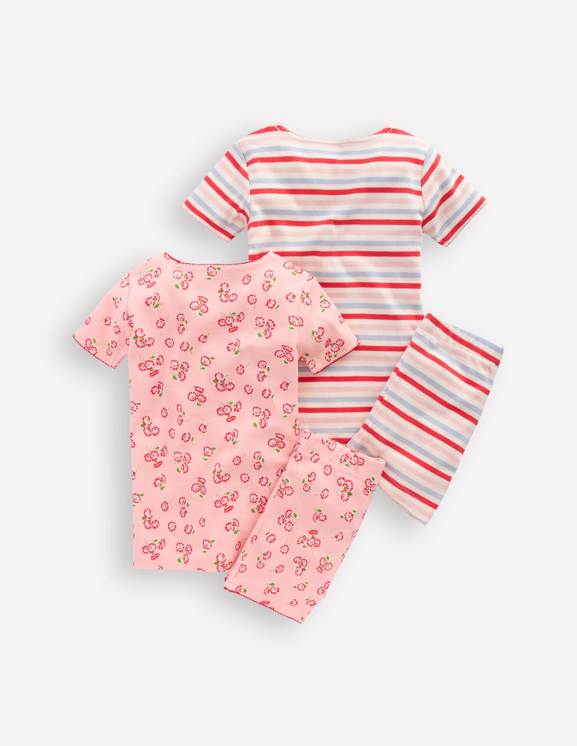 2 pyjamas courts-Pâquerette rose craie-2