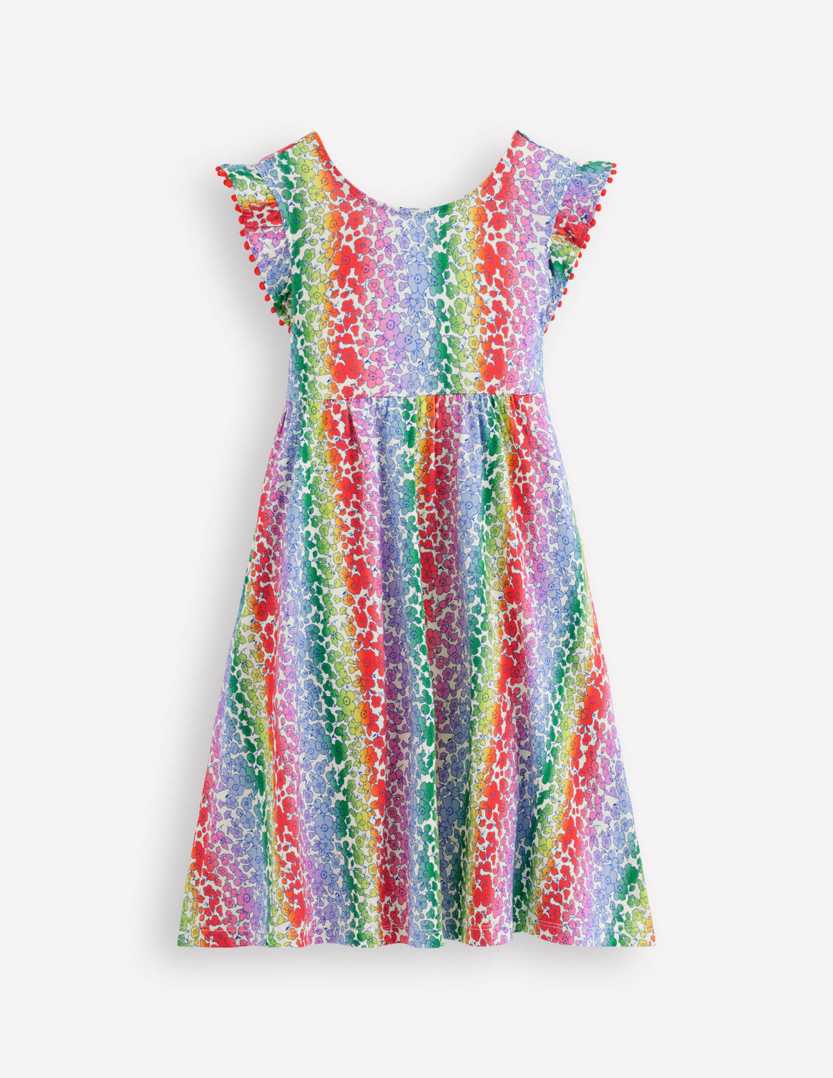 Jerseykleid mit Kleeblattschleife am Rücken-Regenbogen-Ombré Blumenbeet - Image 1