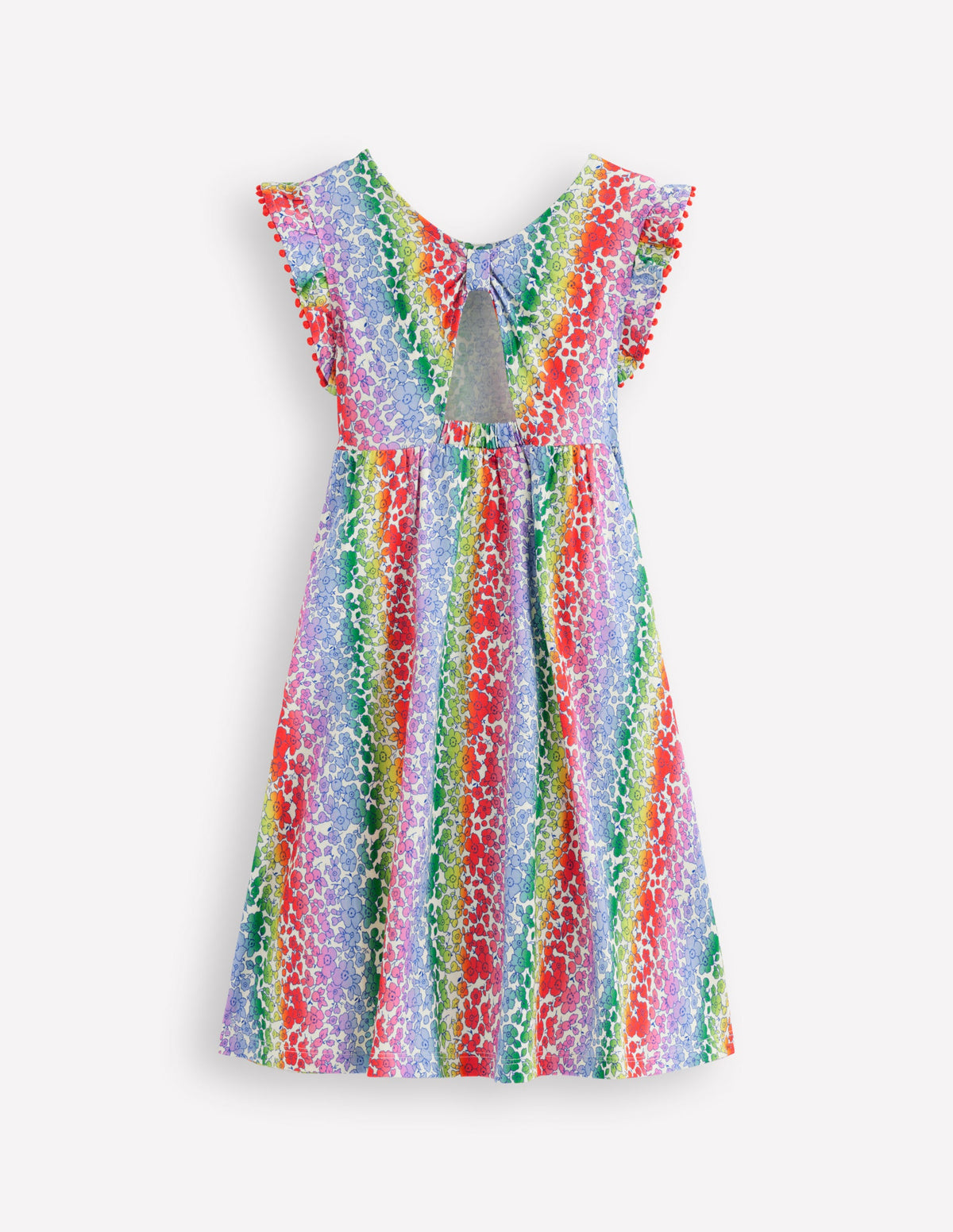 Jerseykleid mit Kleeblattschleife am Rücken-Regenbogen-Ombré Blumenbeet - Image 2