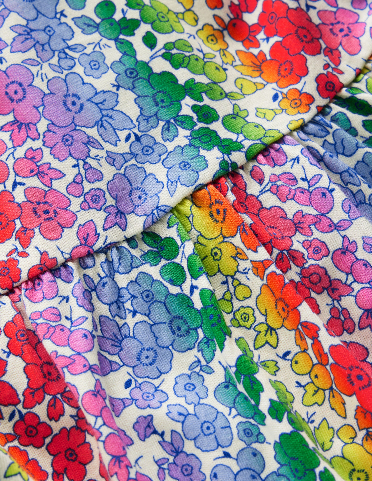 Jerseykleid mit Kleeblattschleife am Rücken-Regenbogen-Ombré Blumenbeet-3