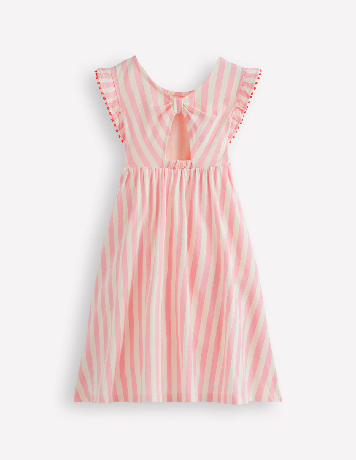 Jerseykleid mit Kleeblattschleife am Rücken-Rosa mit Streifen - Image 5
