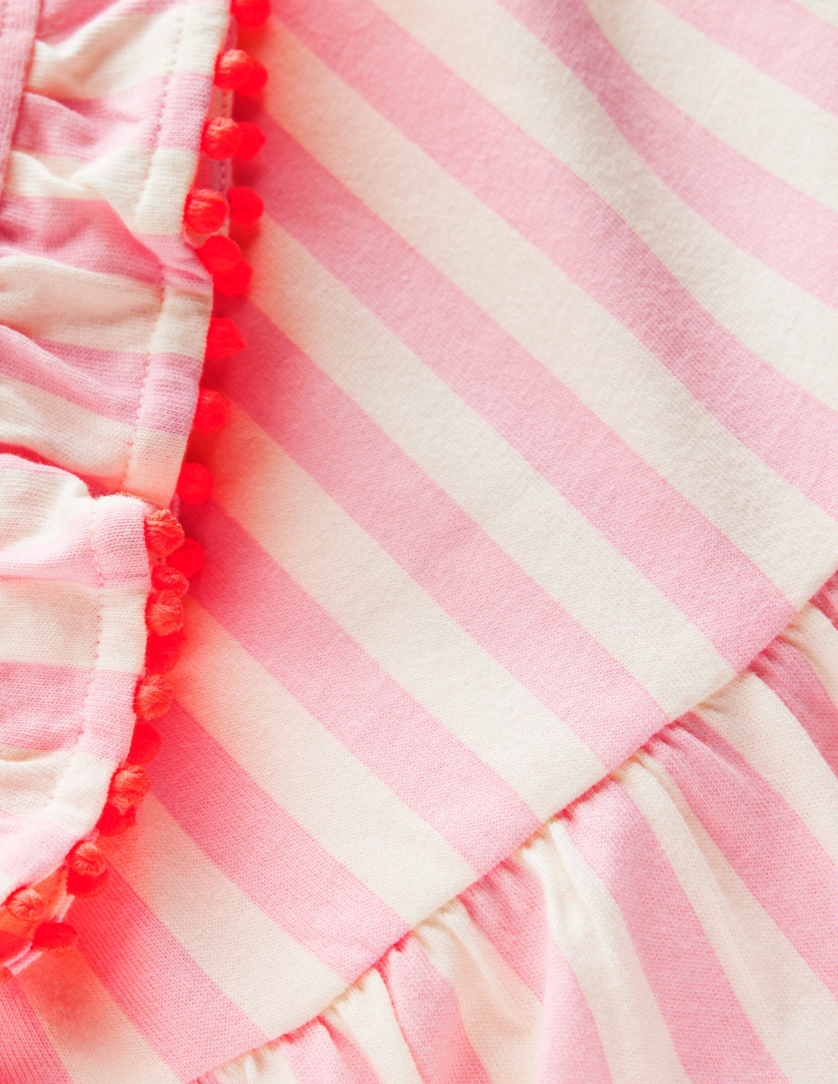 Jerseykleid mit Kleeblattschleife am Rücken-Rosa mit Streifen-6