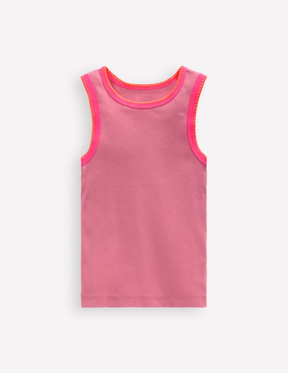 Geripptes Top mit Häkelbesatz-Rosa Schleier - Image 1