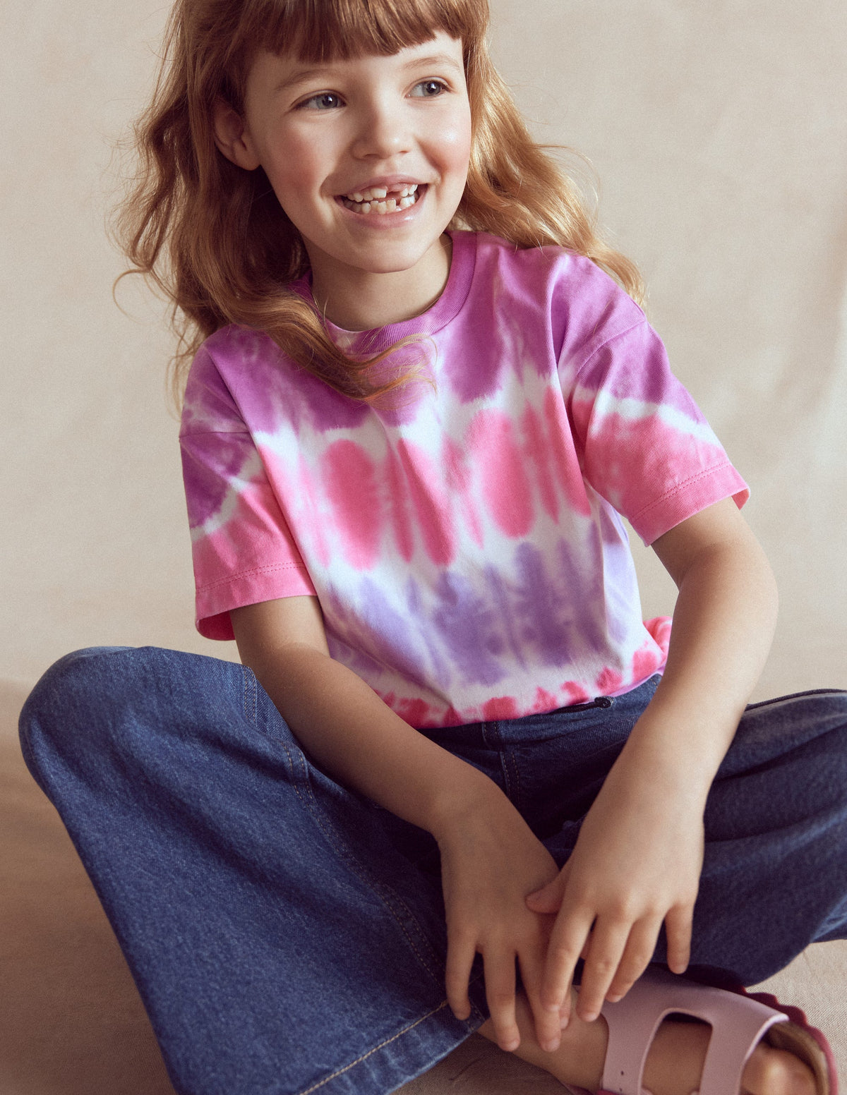 Oberteil mit Batikmuster und Logo-Rosa, Batikmuster - Image 1