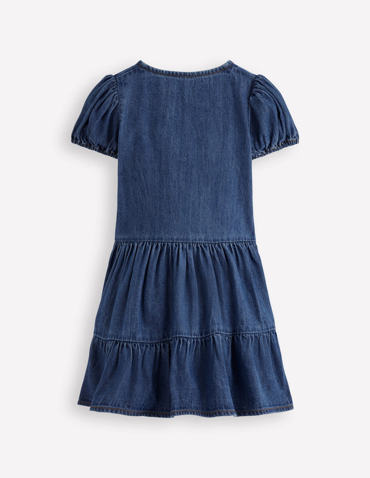 Gestuftes Hemdblusenkleid-Blau, Faux-Uni - Image 3