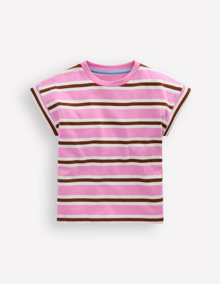 Kurzärmliges Sweatshirt-Wasserlilie Rosa/Rotbraun