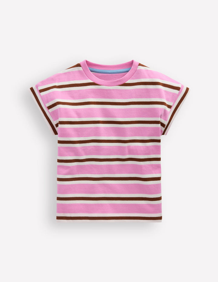 Kurzärmliges Sweatshirt-Wasserlilie Rosa/Rotbraun