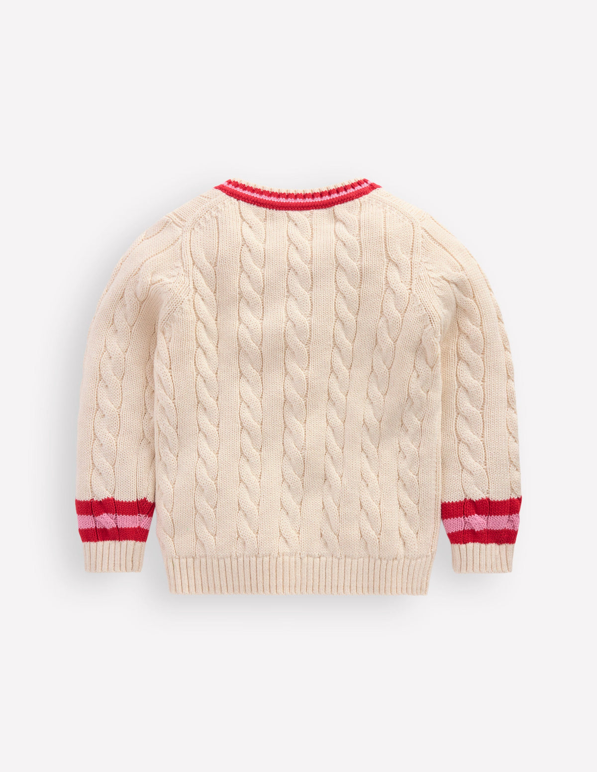 Pullover mit V-Ausschnitt und Zopfmuster-Anenome - Image 2