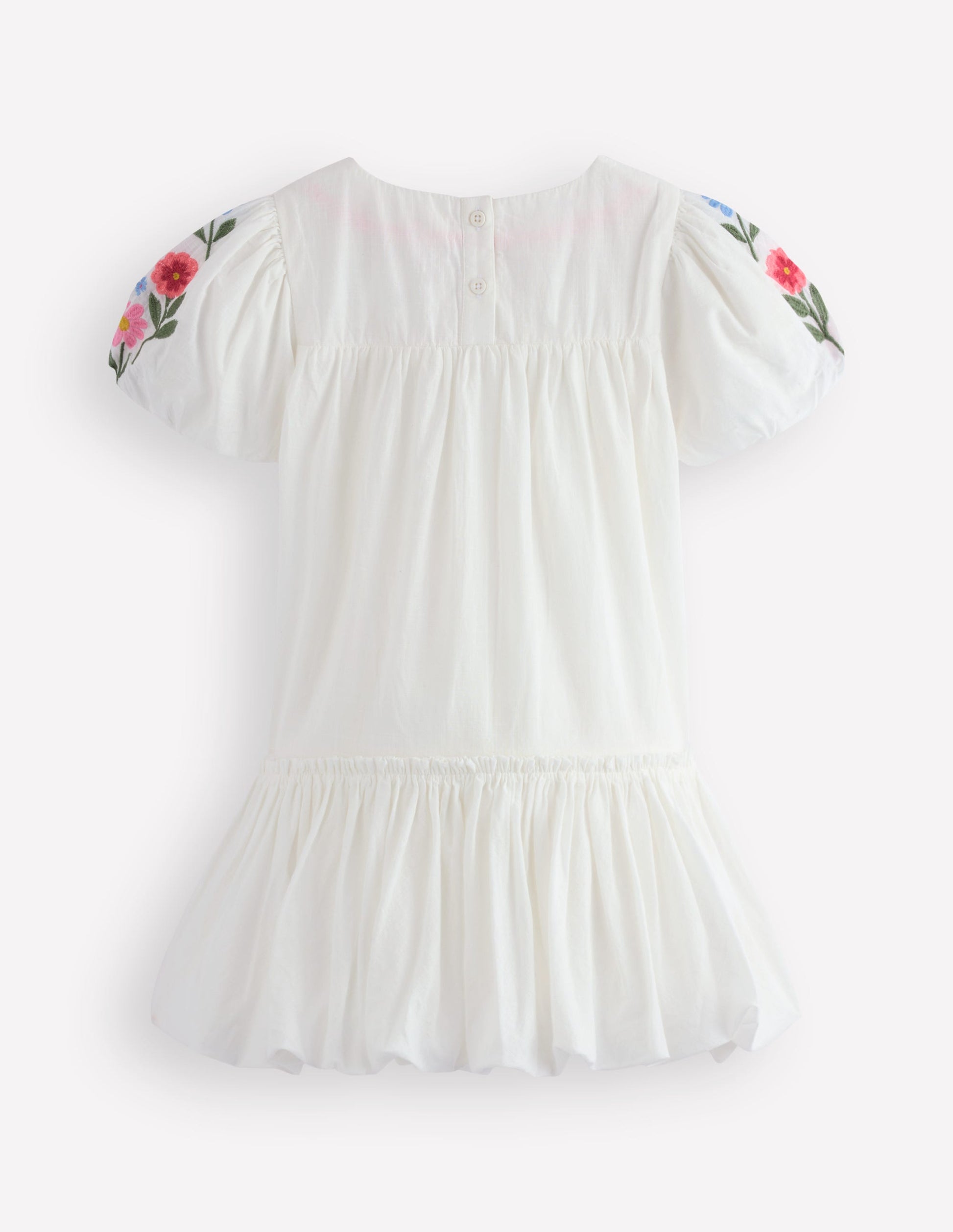 Drop Waist Bubble Dress-Soft Ivory Embroidery-2