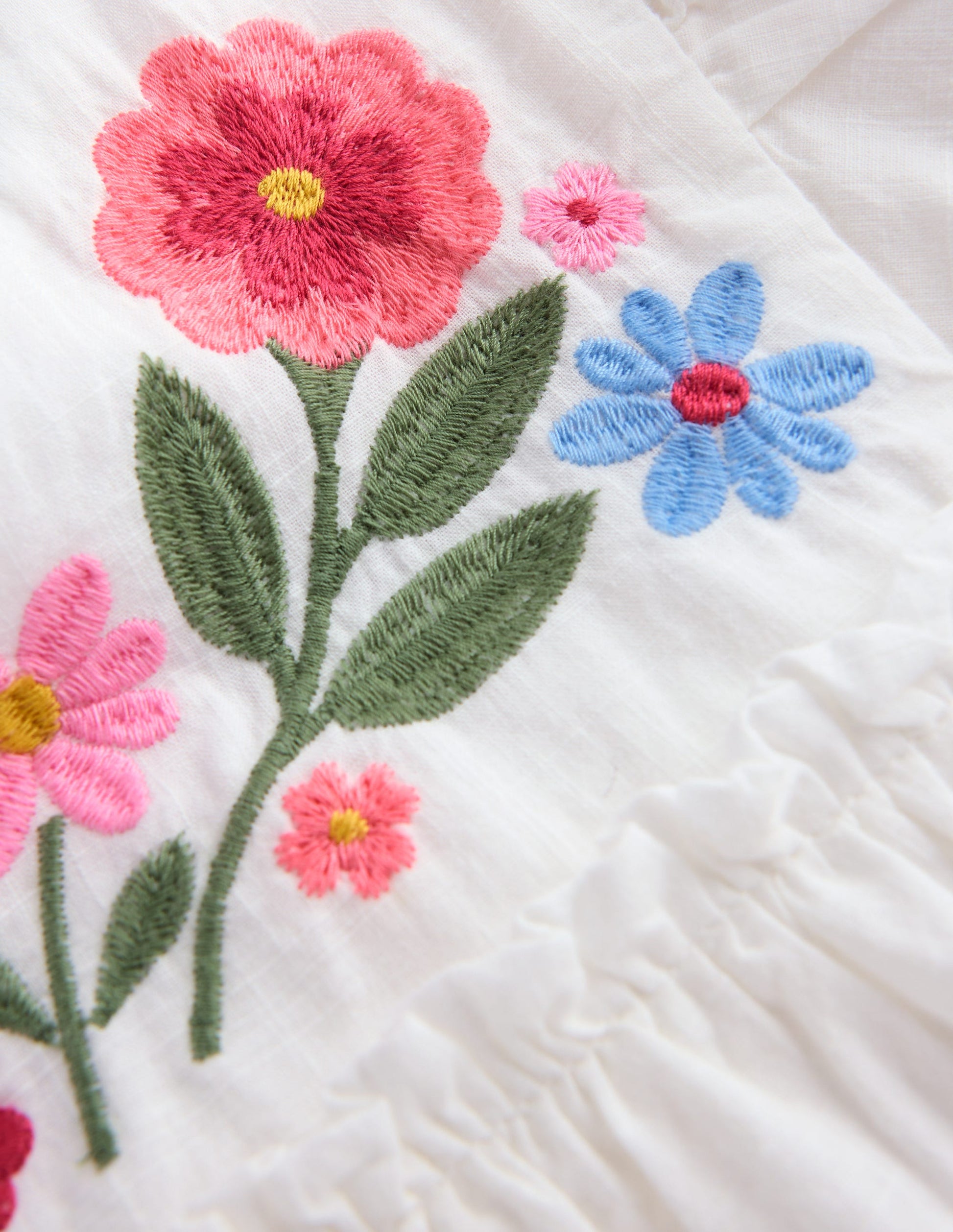 Drop Waist Bubble Dress-Soft Ivory Embroidery-3
