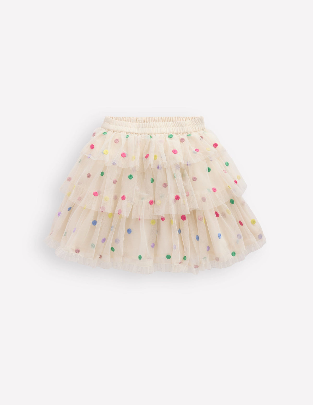 Tulle Interest Skirt-Soft Ivory Multi Spot-3