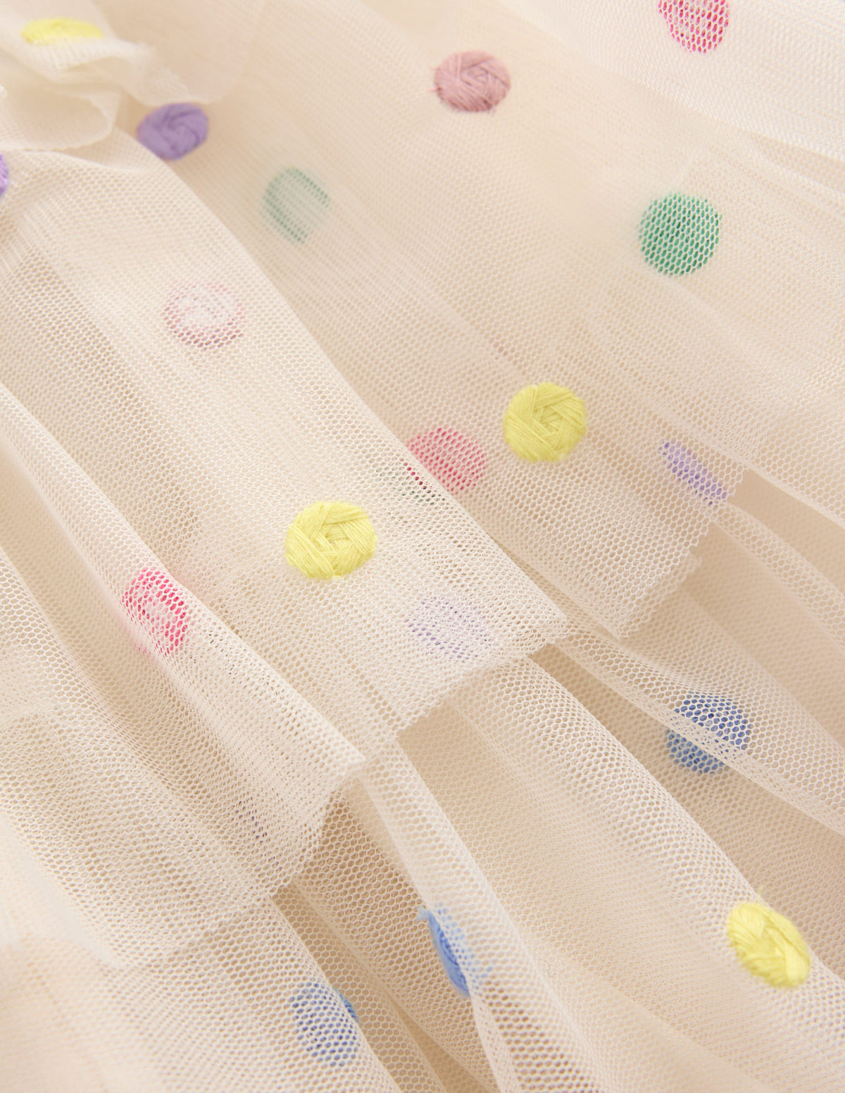 Tulle Interest Skirt-Soft Ivory Multi Spot-5