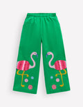 Hose zum Hineinschlüpfen mit Applikation-Grün Flamingos