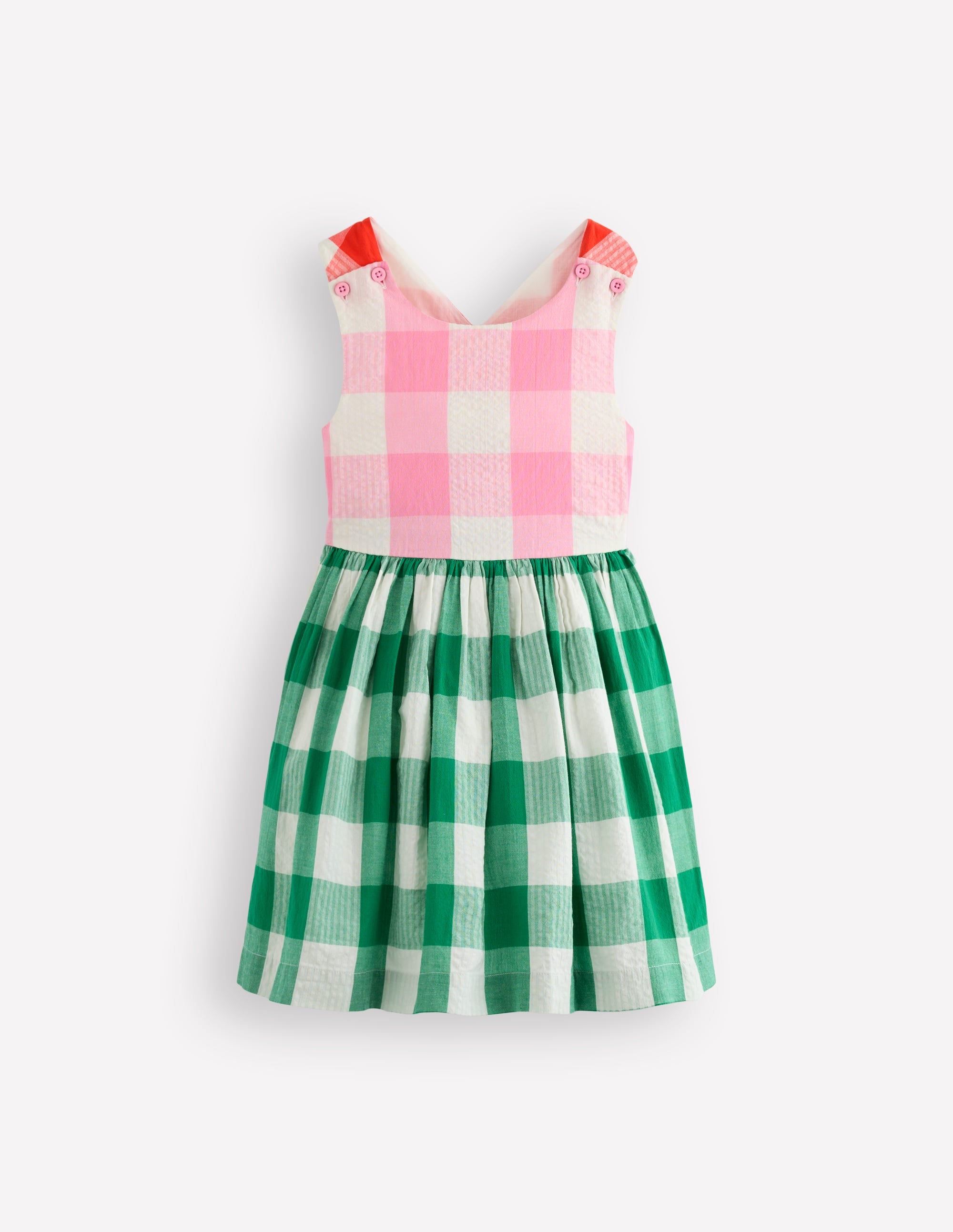 Harper Kleid mit gekreuzten Rückenträgern-Vichykaro Kuddelmuddel - Image 1