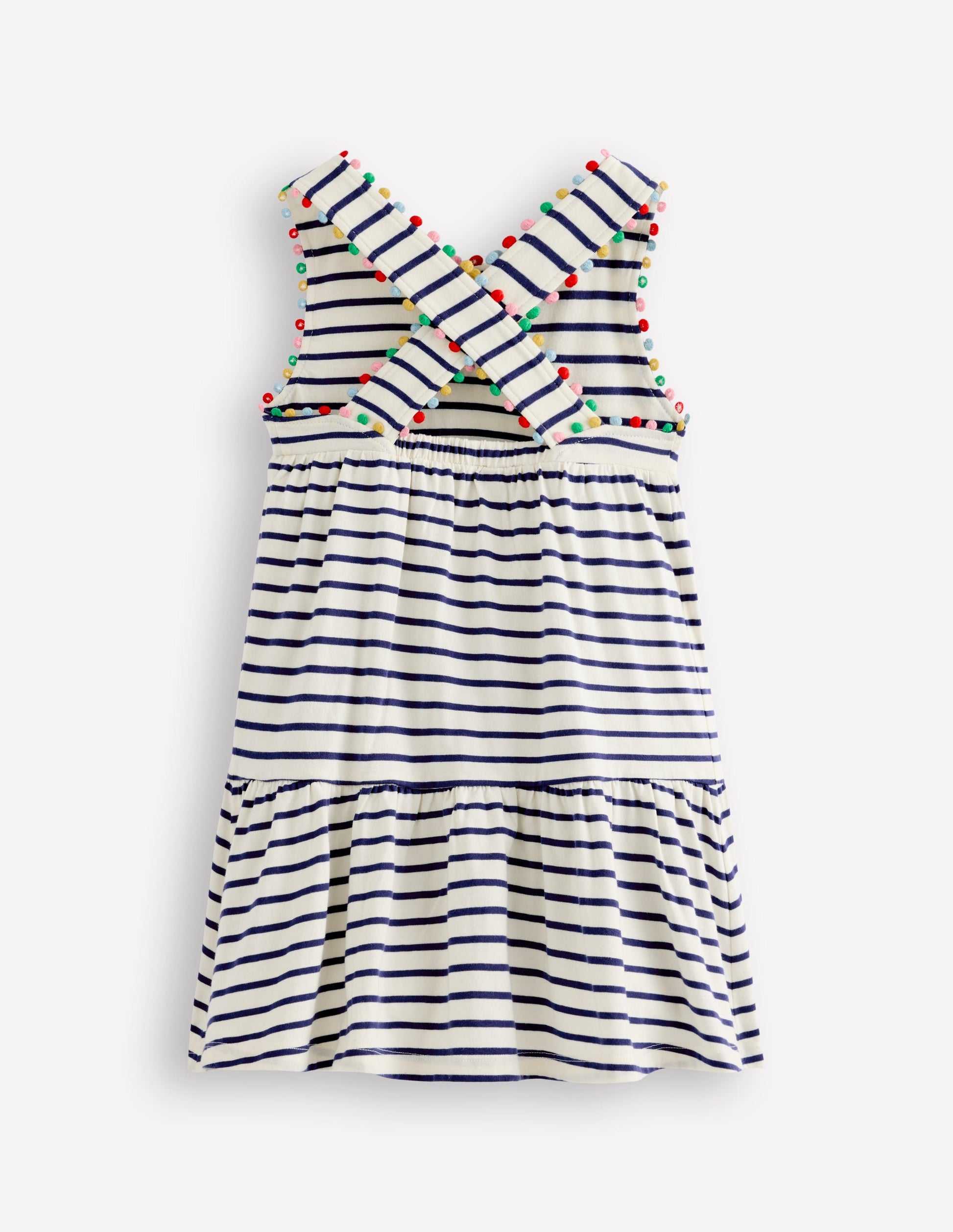 Jersey-Kleid mit gekreuzten Rückenträgern-Steuerbordblau Streifen-2