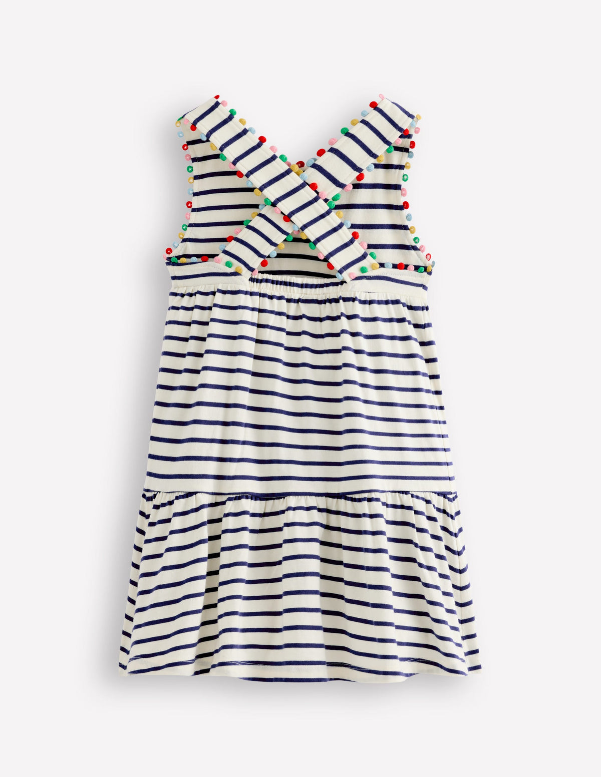 Jersey-Kleid mit gekreuzten Rückenträgern-Steuerbordblau Streifen - Image 2