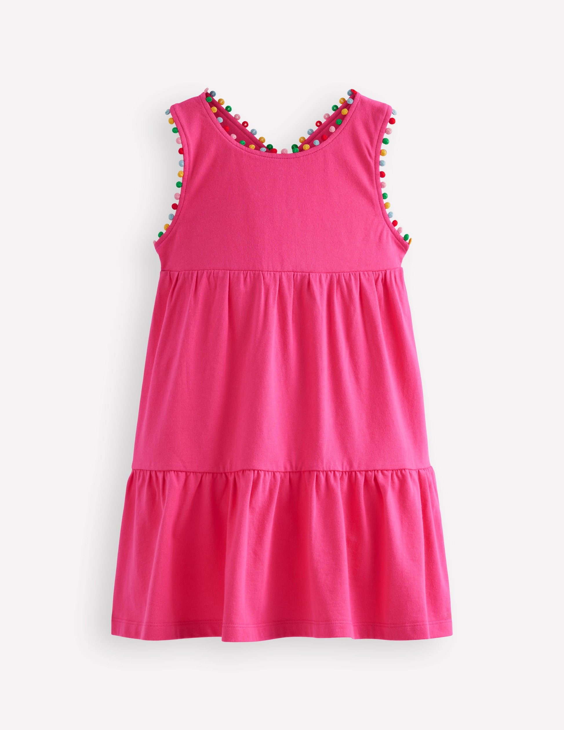 Jersey-Kleid mit gekreuzten Rückenträgern-Flamingorosa-1