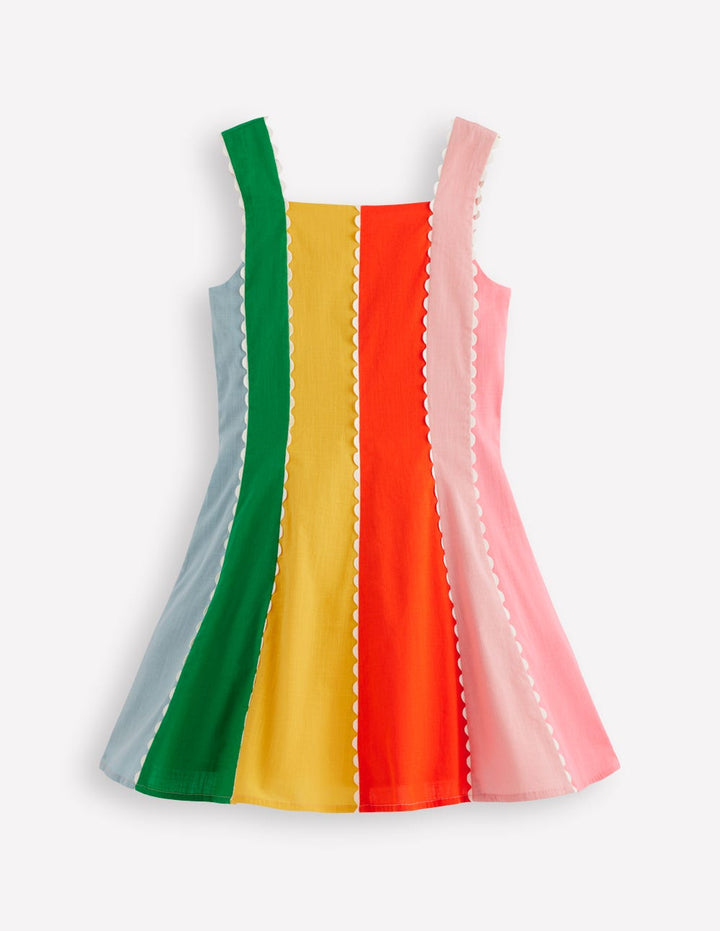 Gewebtes Kleid mit Einsatz-Arc-en-ciel multi