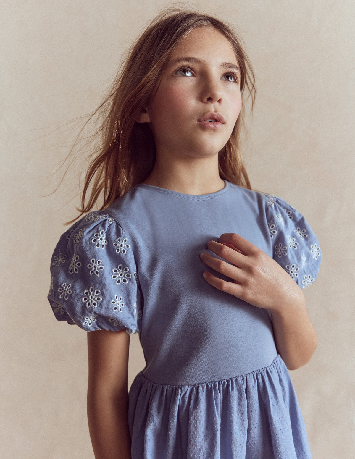 Rara Jerseykleid mit Lochstickerei-Dämmerungsblau - Image 2