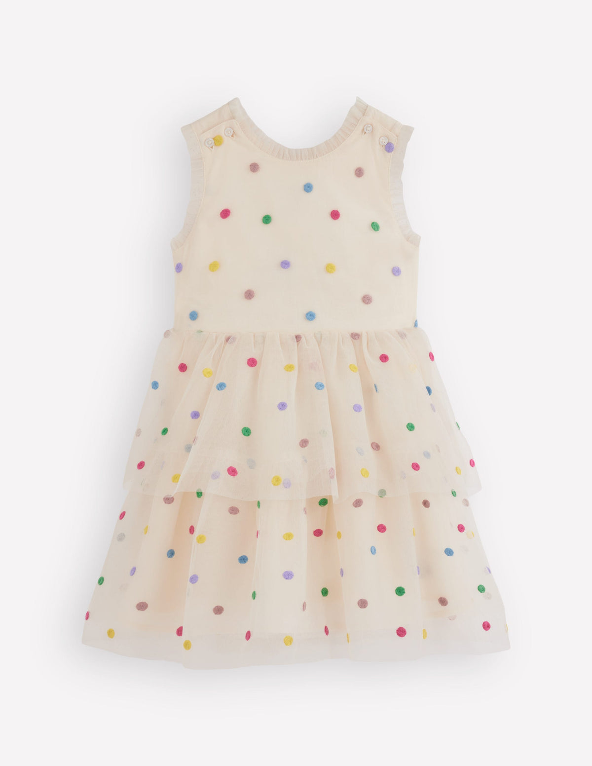 Gepunktetes Kleid für besondere Anlässe-Sanftes Naturweiß Bunt Punkte - Image 5