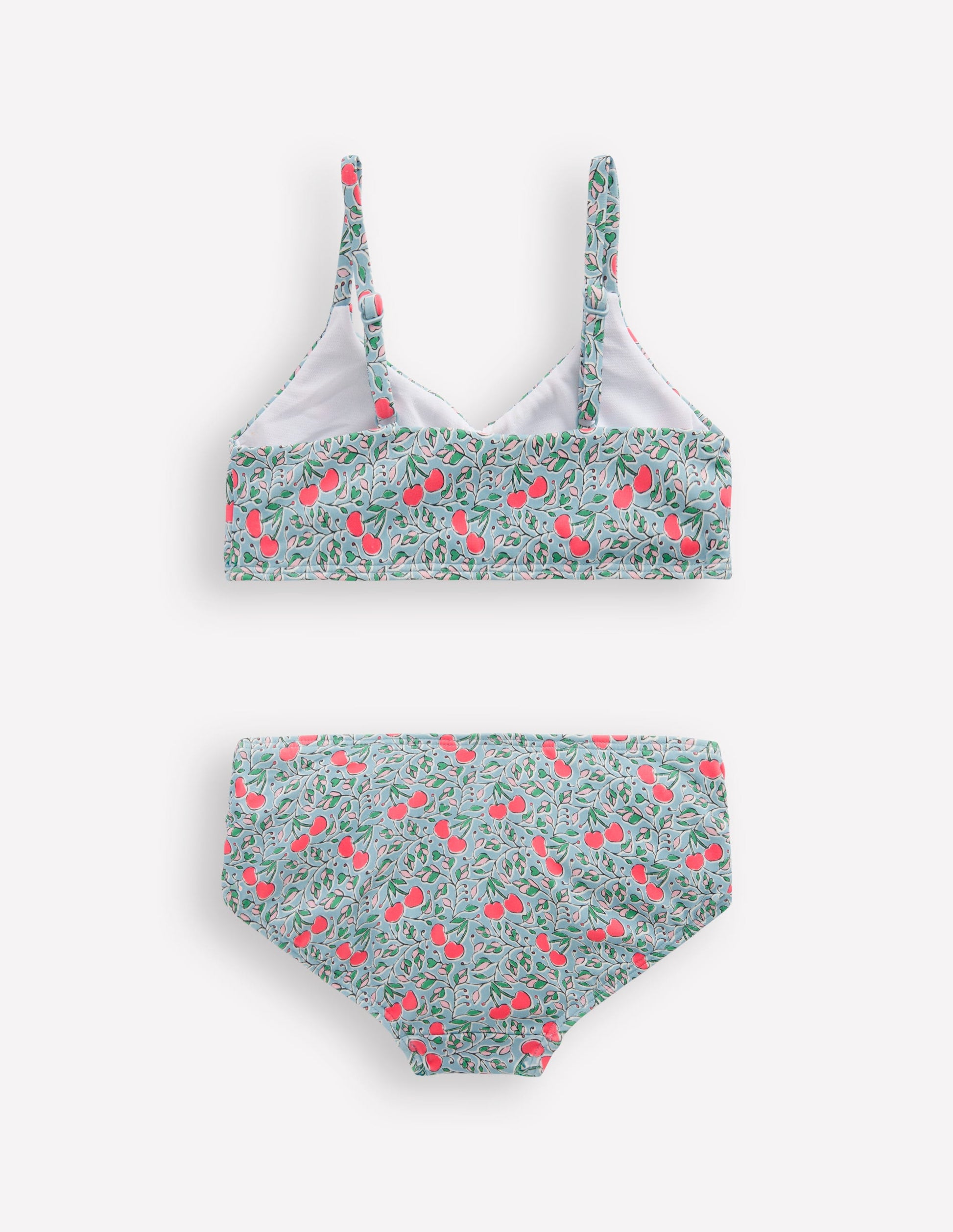 Geraffter Bikini-Nebelblau Kirschzweige-2