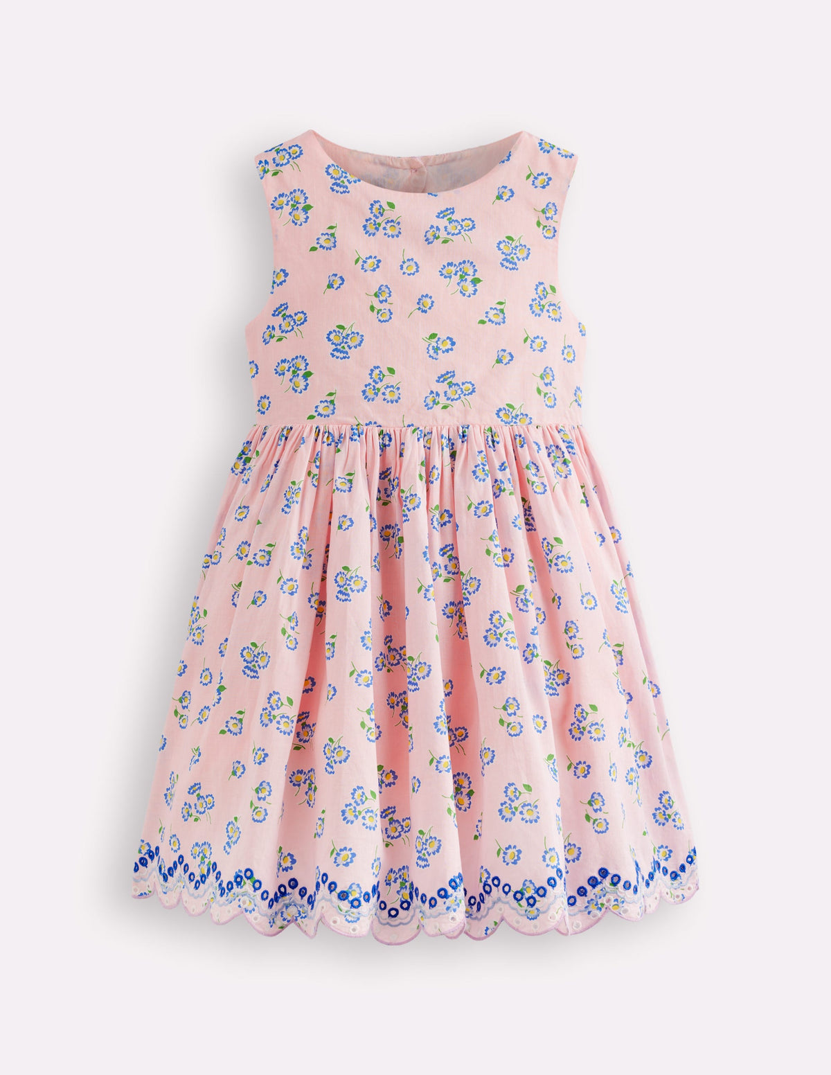Kleid mit Lochstickerei am Rücken-Kreiderosa Blümchen - Image 1