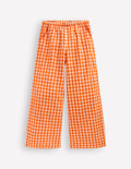 Hose mit weitem Bein-Orange/Naturweiß Vichykaro