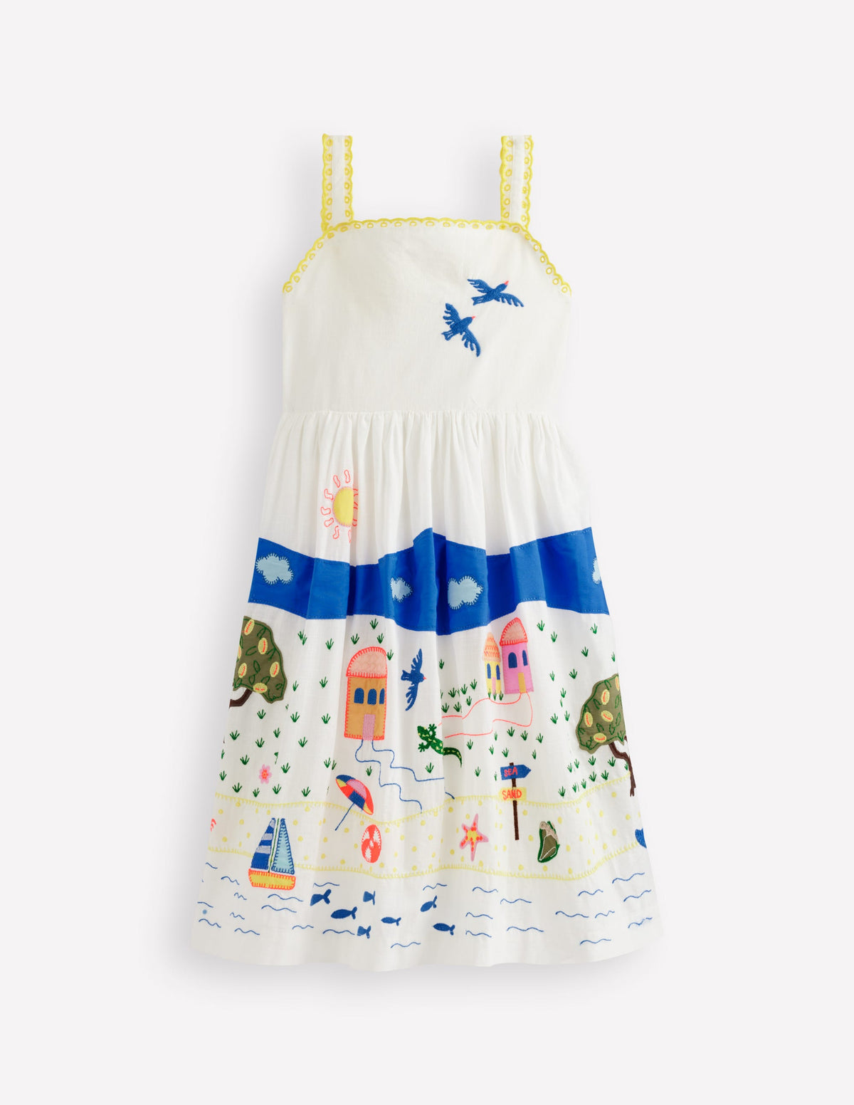 Sommerkleid mit Logo-Sanftes Naturweiß Szene im Freien-2