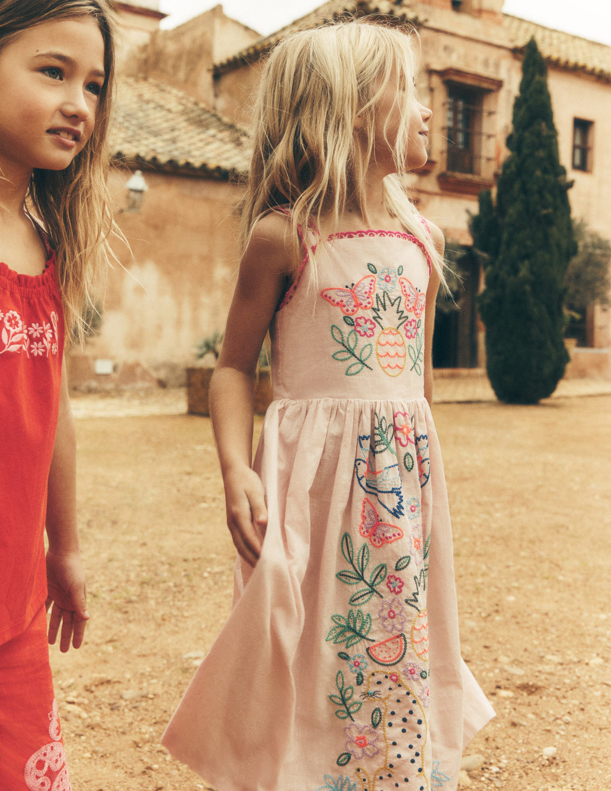 Sommerkleid mit Logo-Kreiderosa-4