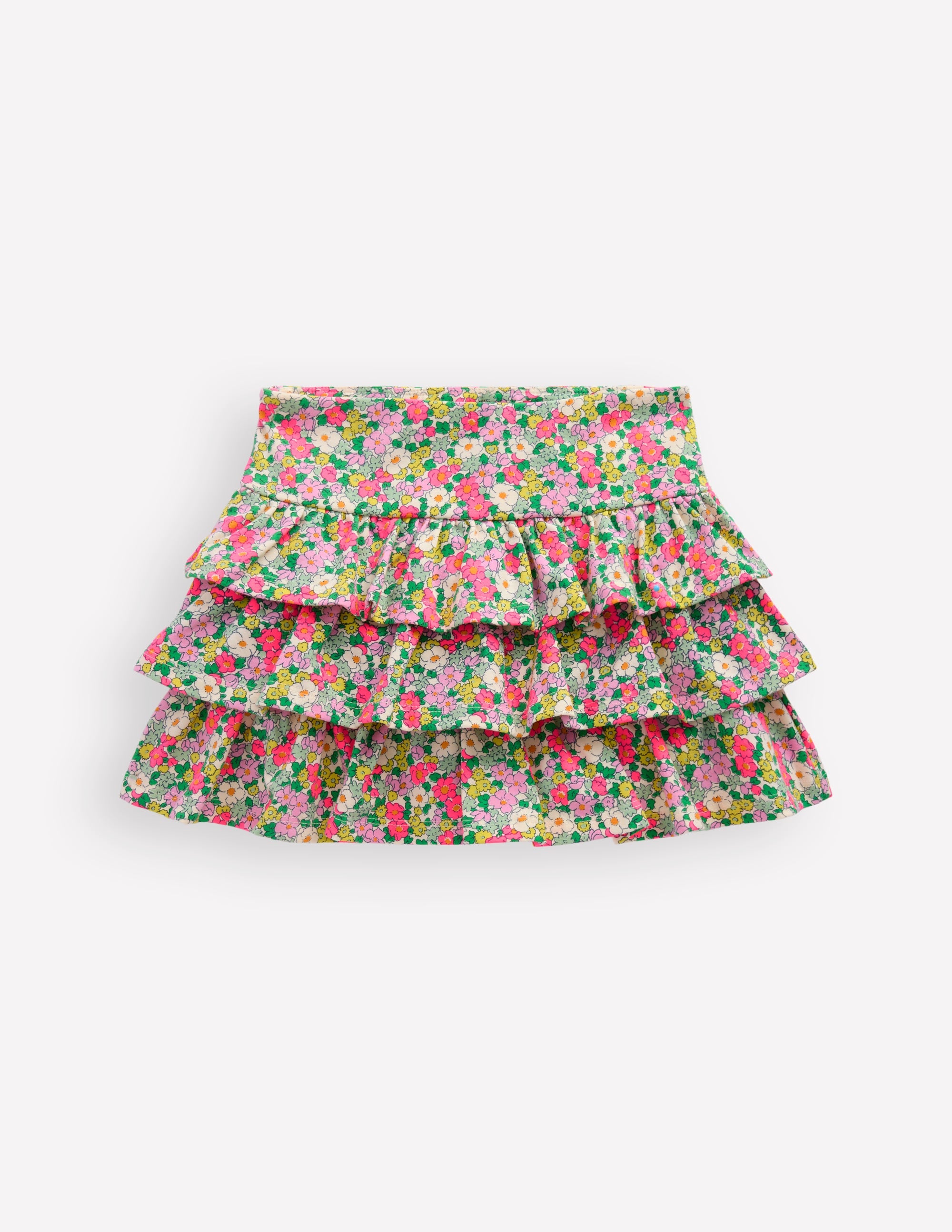 Jupe-short volantée en jersey-Motif Summer Flowerbed multi - Image 1