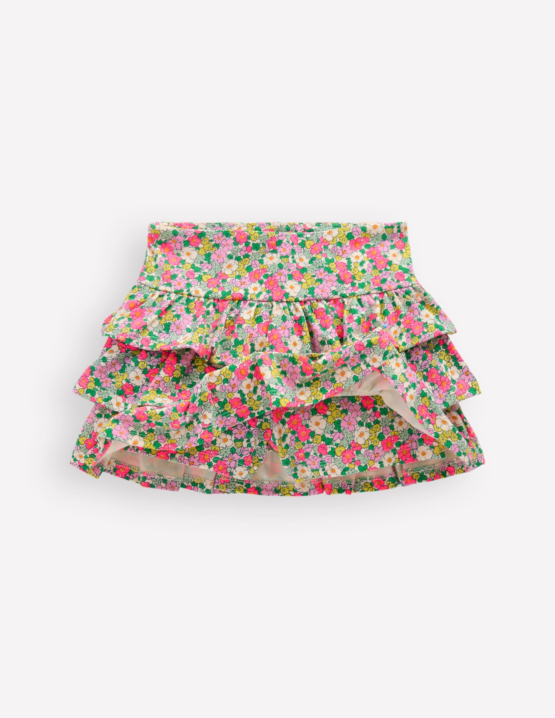 Jupe-short volantée en jersey-Motif Summer Flowerbed multi-4