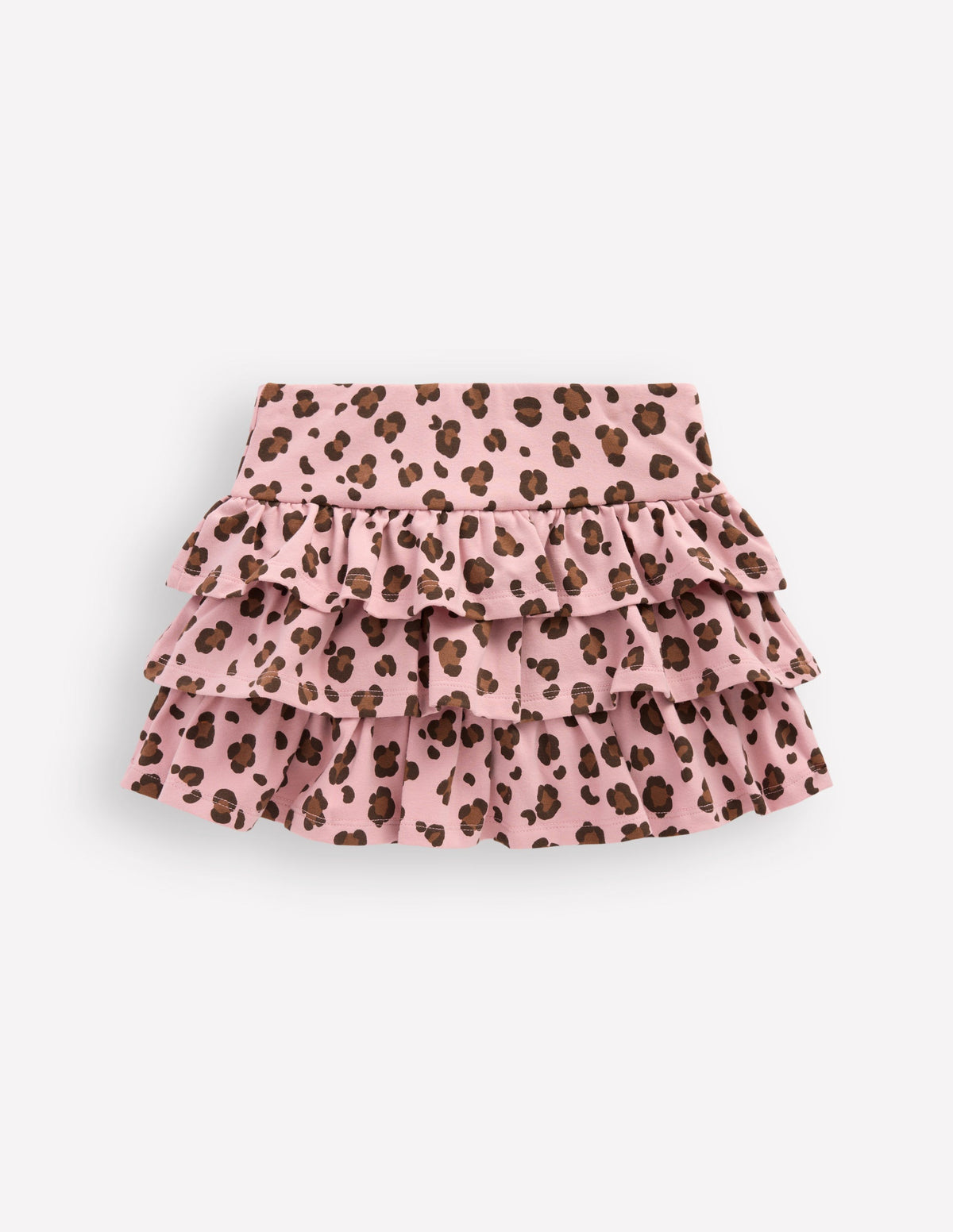 Jupe-short volantée en jersey-Léopard rose - Image 2