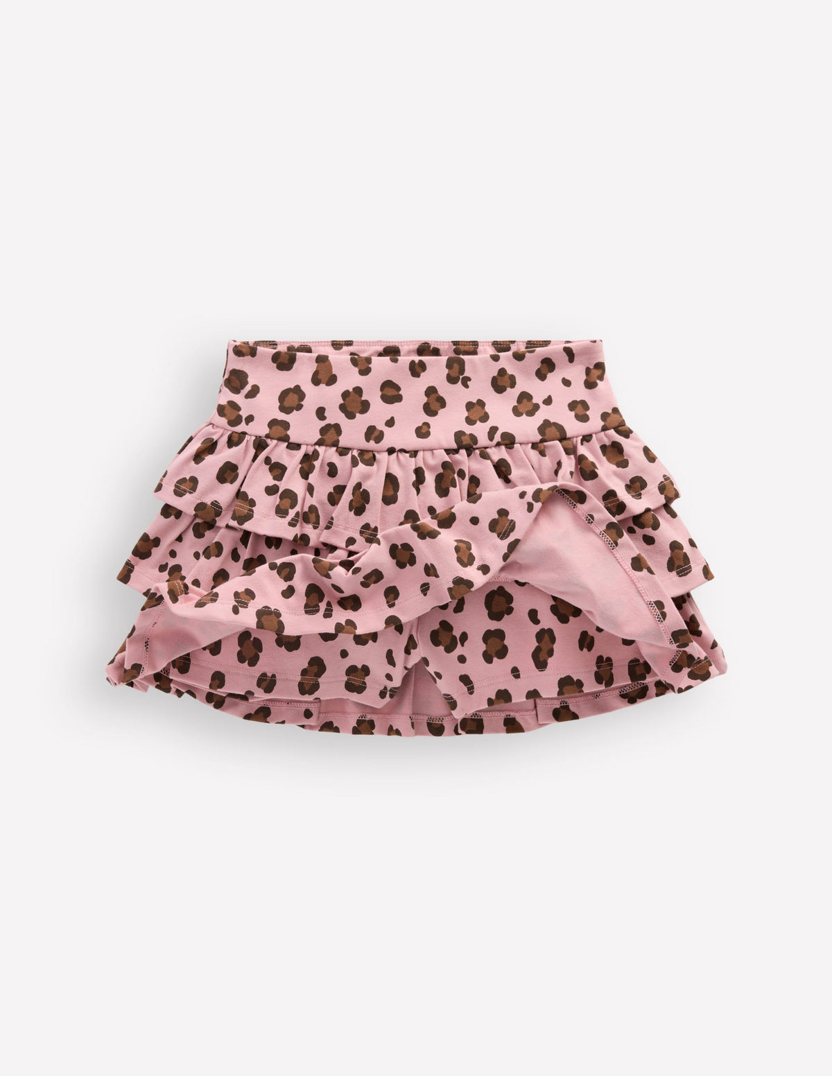 Jupe-short volantée en jersey-Léopard rose-4