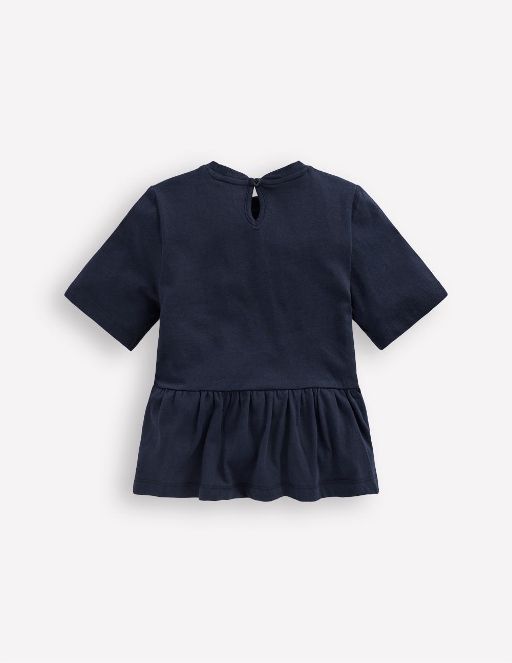 Kurzärmliges Oberteil mit Schößchen-Blazer-Marineblau-2