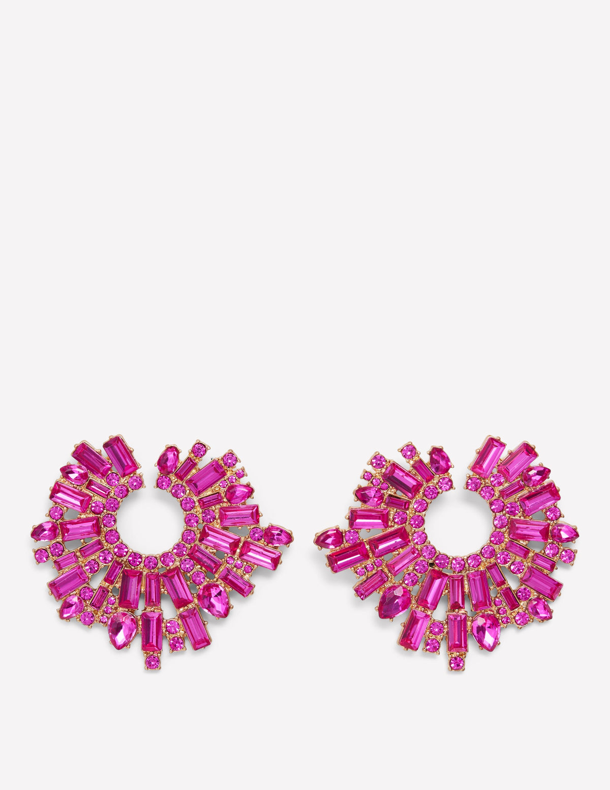 Girlanden-Ohrringe mit Schmucksteinen-ROSA-1