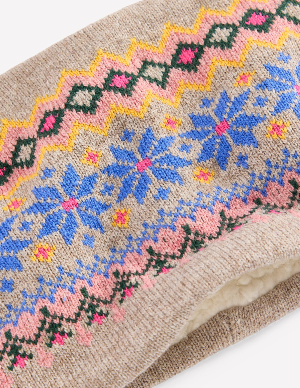 Fair-Isle-Schlauchschal-Nerzbraun Melange - Image 2