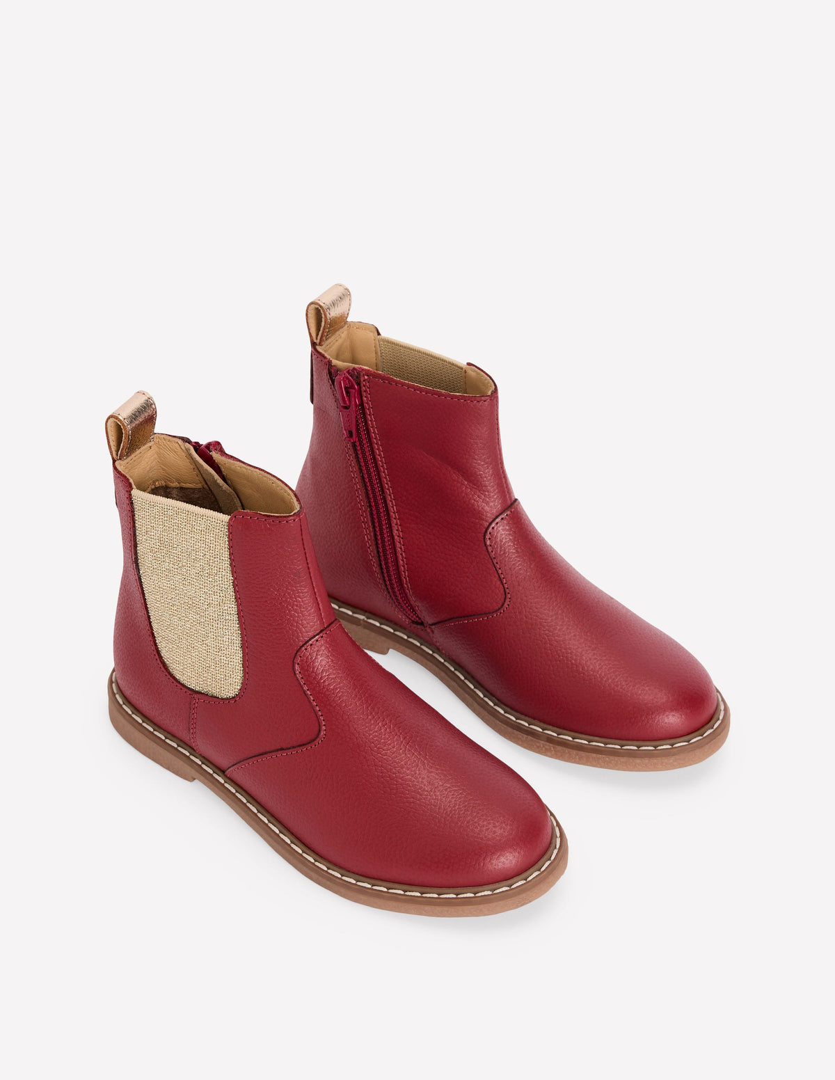 Chelsea-Stiefel aus Leder-Purpurrot - Image 2