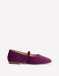 Mary Janes aus Samt-Dunkelviolett