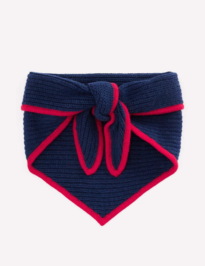 Strickschal im Triangel-Style-Marineblau