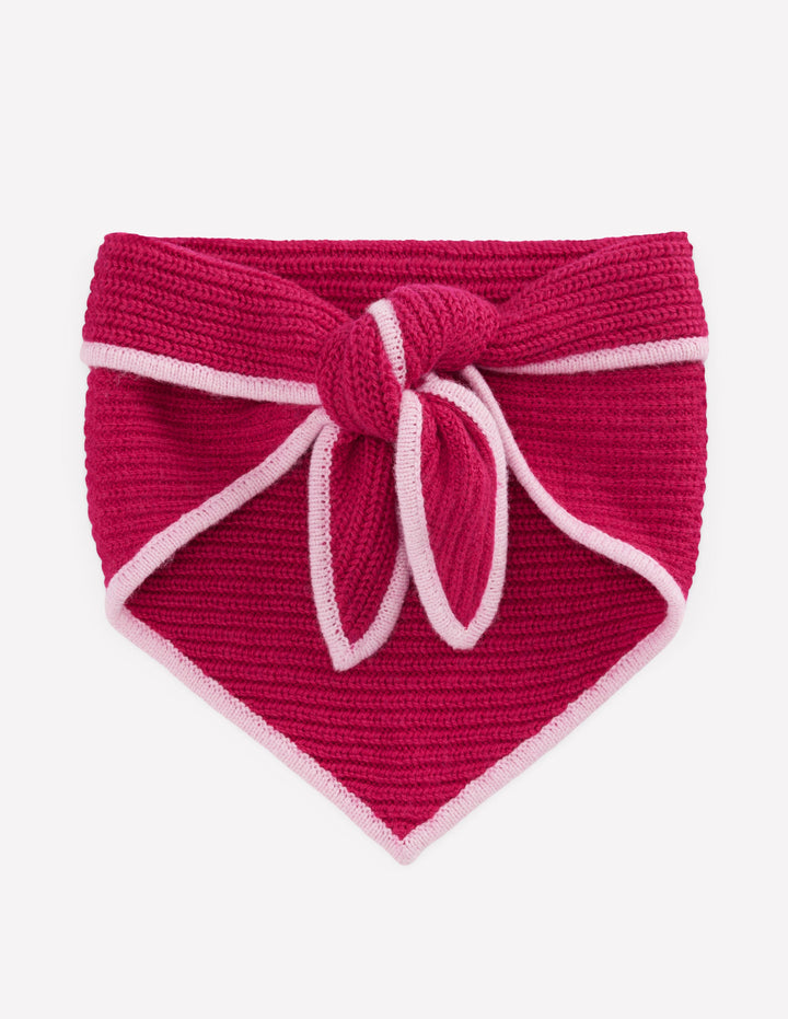 Strickschal im Triangel-Style-Rot Knospen