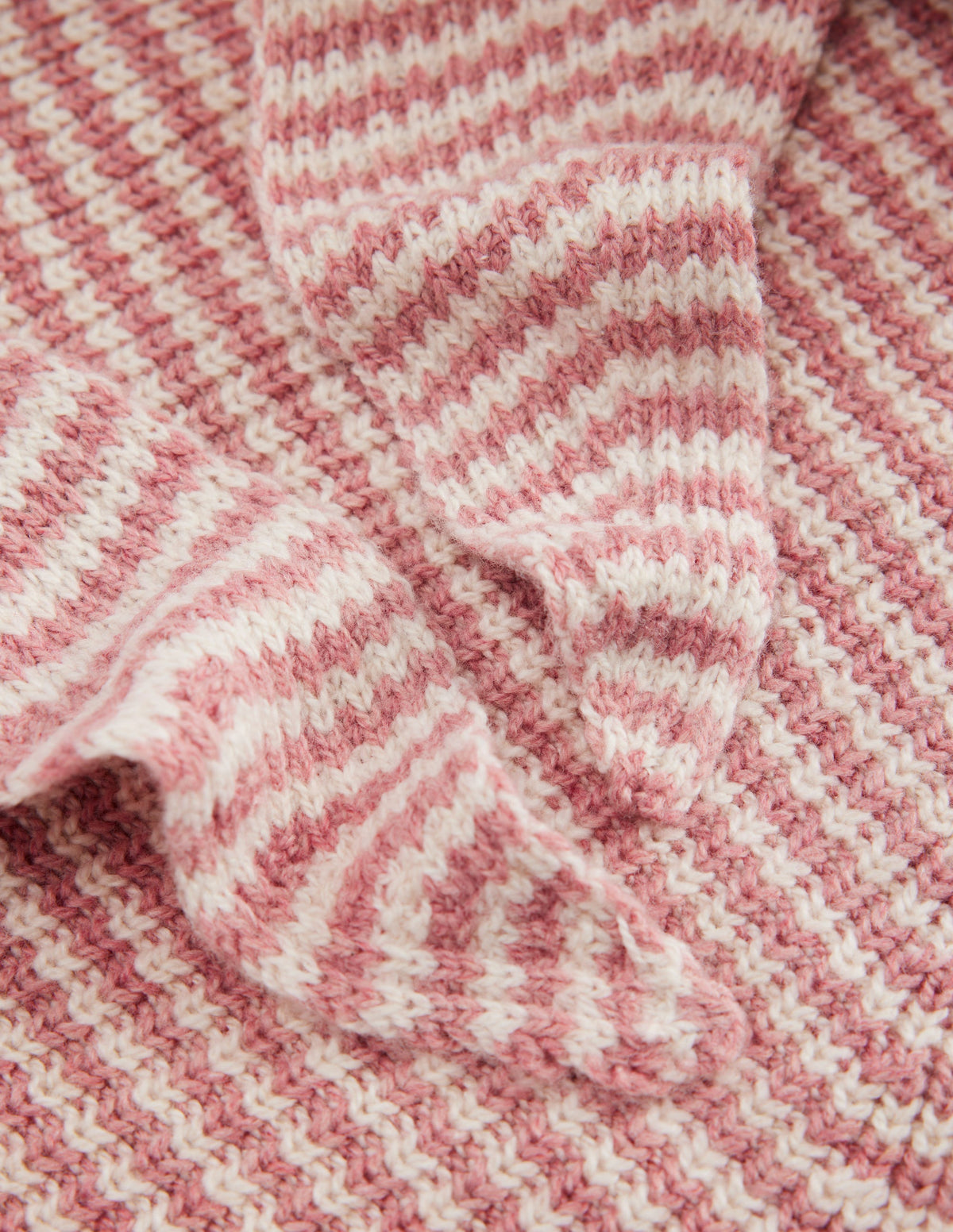 Strickschal im Triangel-Style-Rosa Meliert Streifen - Image 2