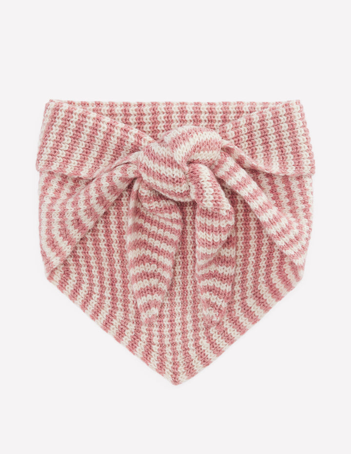 Strickschal im Triangel-Style-Rosa Meliert Streifen