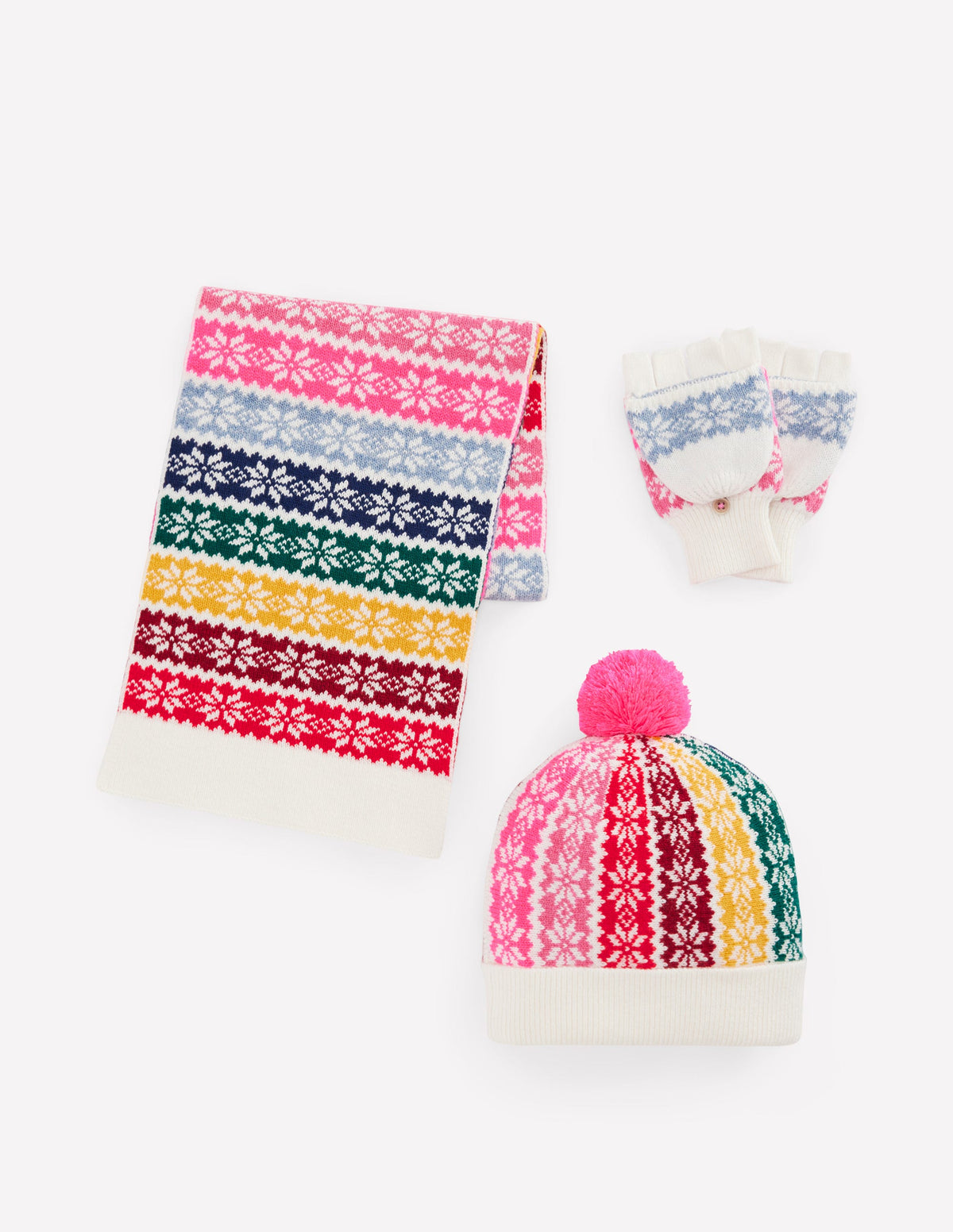 Fair-Isle-Strickset-Regenbogen Schneeflocke-1