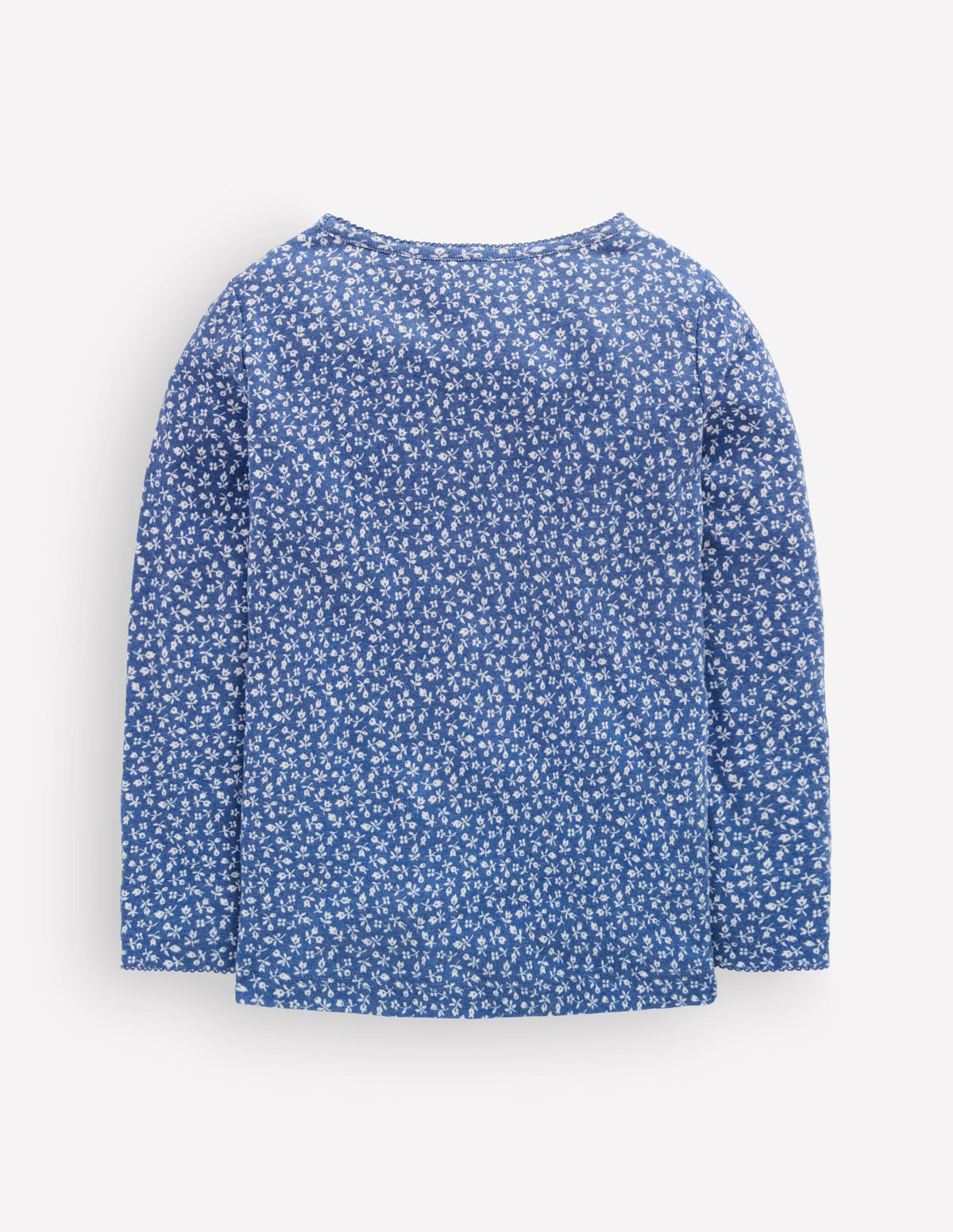 Long Sleeve Pointelle Top-Bluejay Ditsy Floral-3