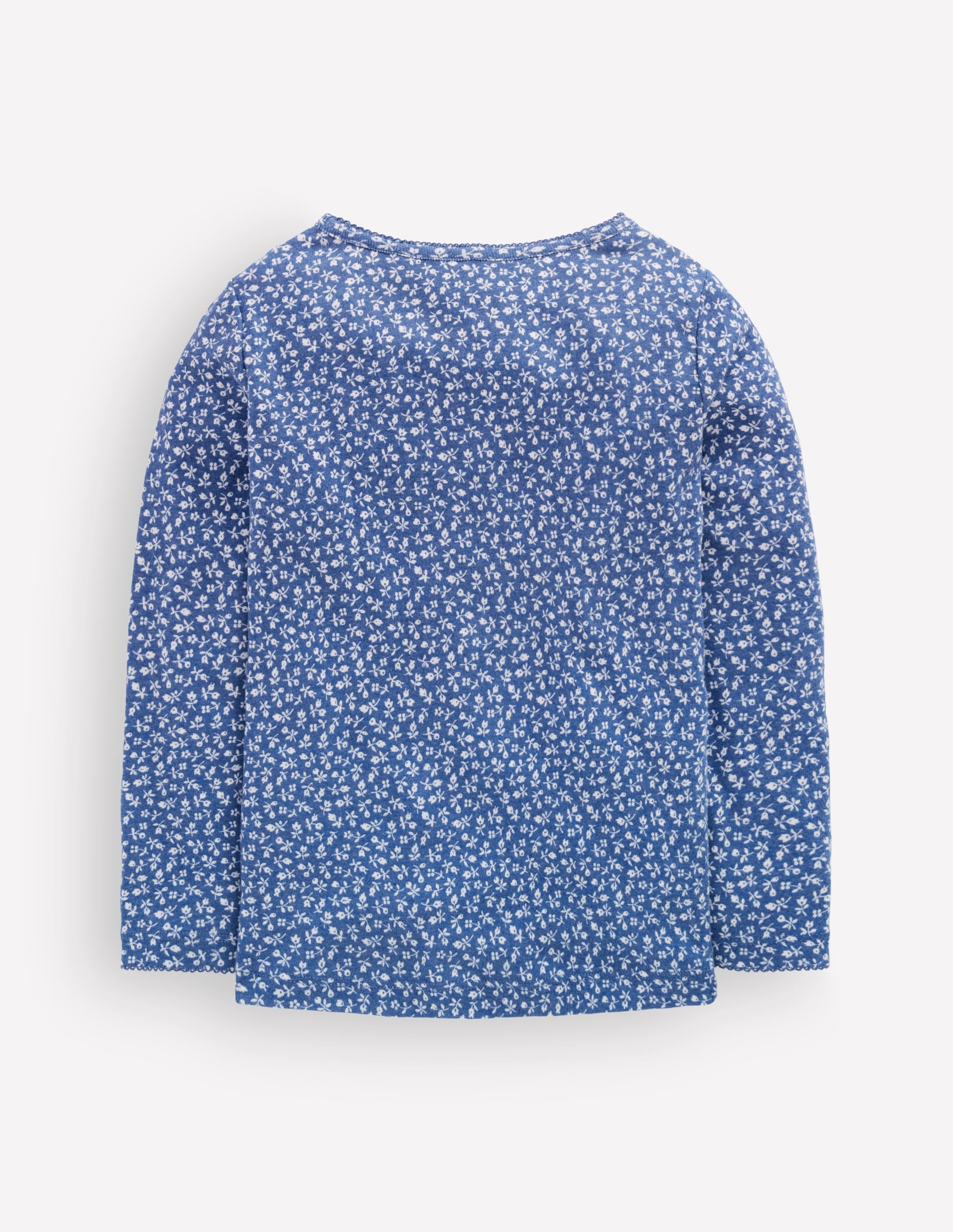 Long Sleeve Pointelle Top-Bluejay Ditsy Floral - Image 3